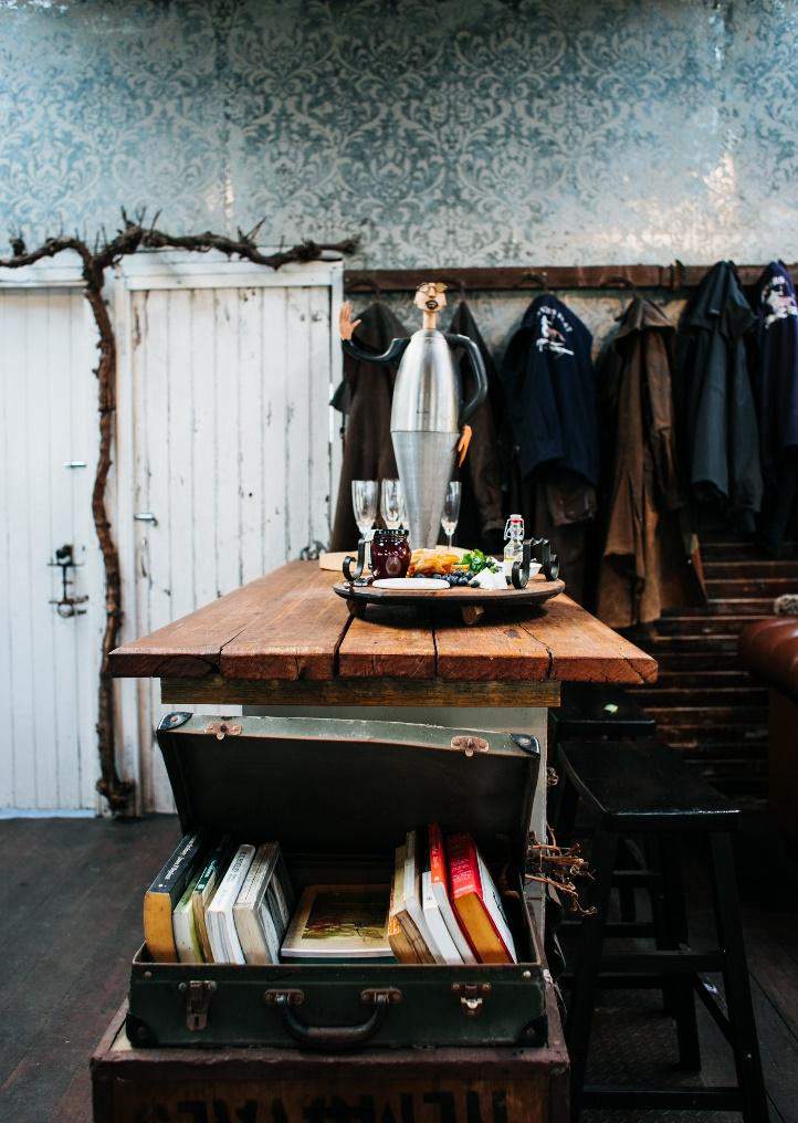 Antique Table with Books in Front