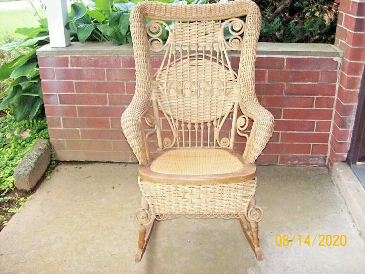 Antique Victorian RattanWicker Rocking Chair. Pre-Owned