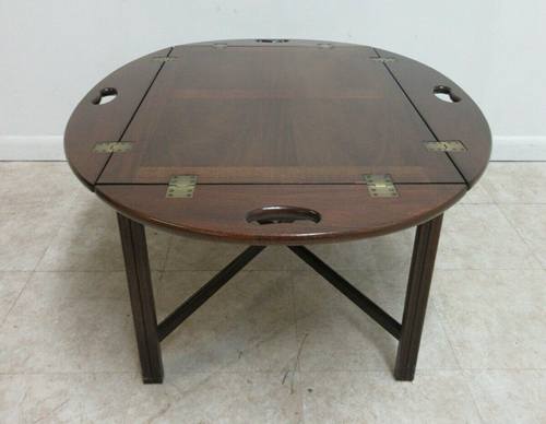 Ethan Allen Georgian Court Cherry Butlers Coffee Drop Side Serving Table