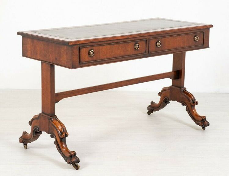 Victorian Library Table Desk Mahogany