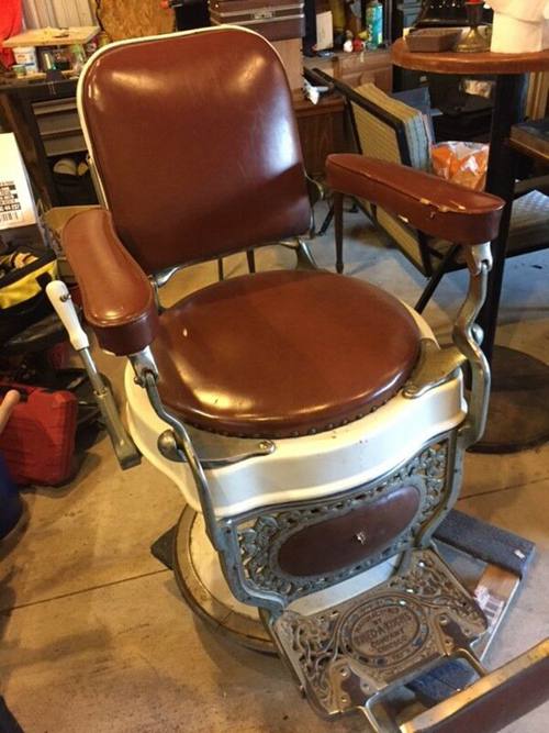 Antique 1920s Theo A Kochs Barber Chair