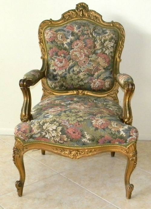 Antique FRENCH ARM CHAIR VICTORIAN PARLOUR STYLE circa 1880