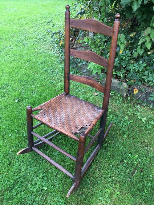 Antique Original Shaker Ladder Back Rocking Chair