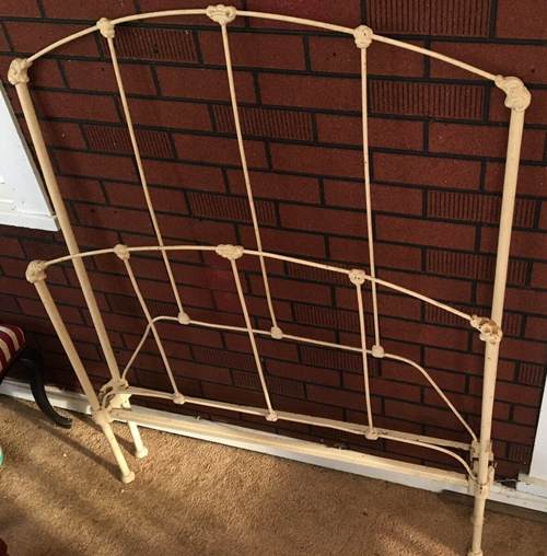 Antique Victorian Wrought & Cast Iron Bed NO Rails