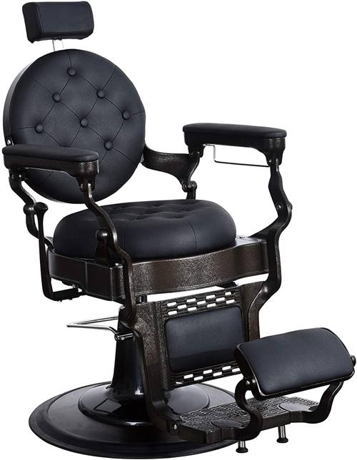 BarberPub Vintage Barber Chair Heavy Duty Metal Frame All Purpose Hydraulic Recline Salon Beauty Spa Equipment 2947