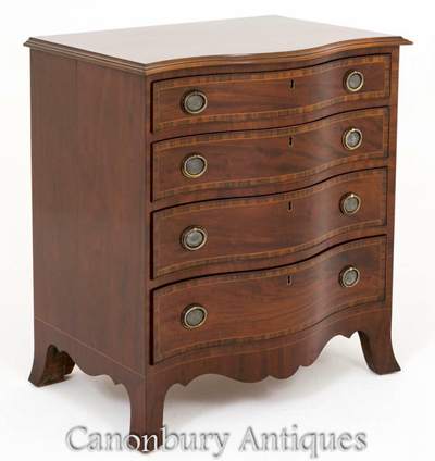 Mahogany Hepplewhite Chest Drawers Serpentine