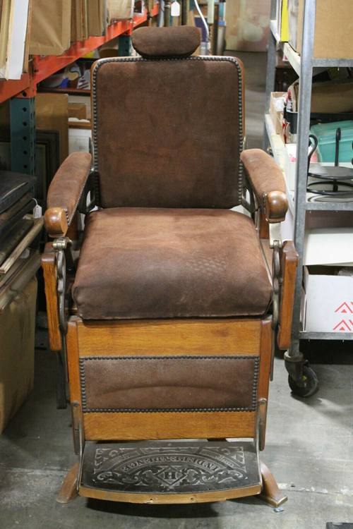 Rare Louis Hanson Victorian Oak Barber Chair