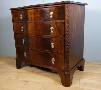 Serpentine Chippendale Style Secretaire Chest of Drawers, nationwide delivery