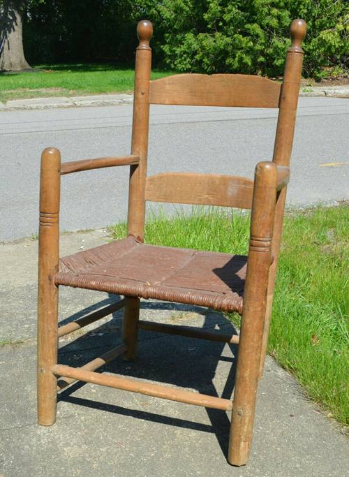 Slat Back Arm Chair Primitive PRE- 1700 Country Colonial American