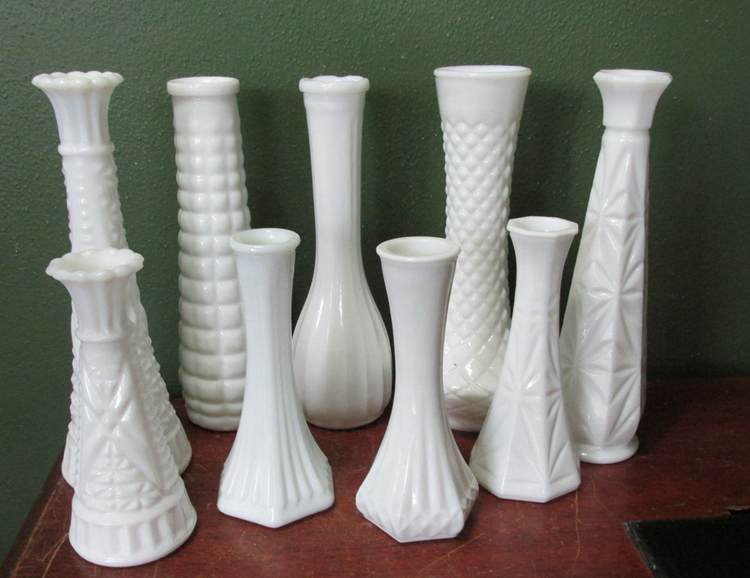 Vase Milk Glass Choice for Weddings, Showers or Home Priced Separately