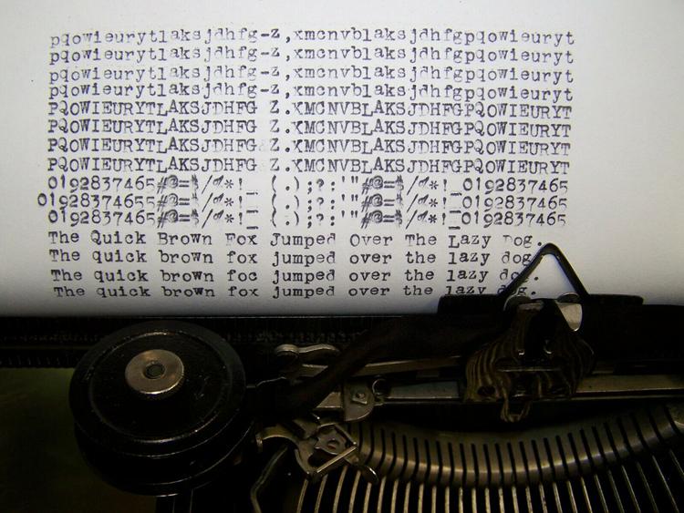 fonts on a typewriter