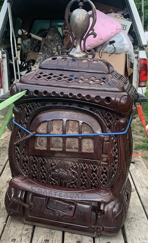 vintage charter oak wood stove