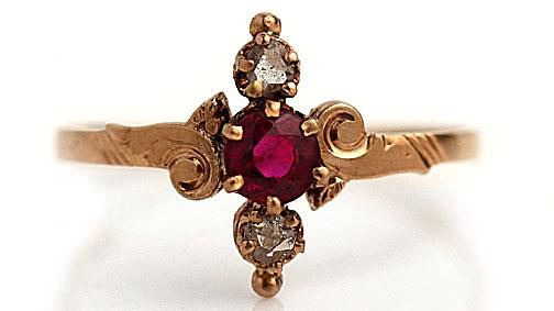 Antique Ruby & Diamond Engagement Ring