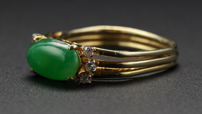 Jade Ring with Diamonds