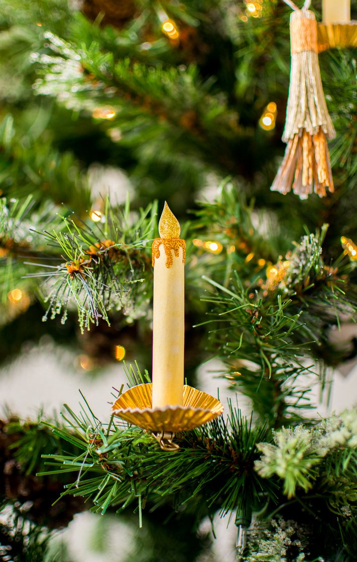 Paper Candle Christmas Tree Ornament