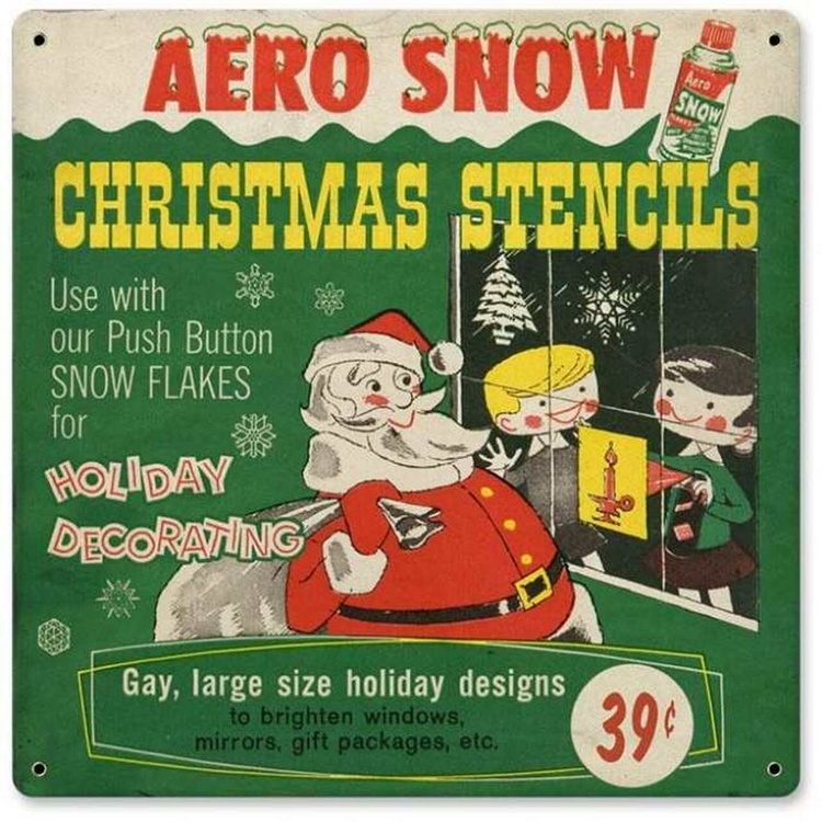 17. Afro Snow Christmas Stencils