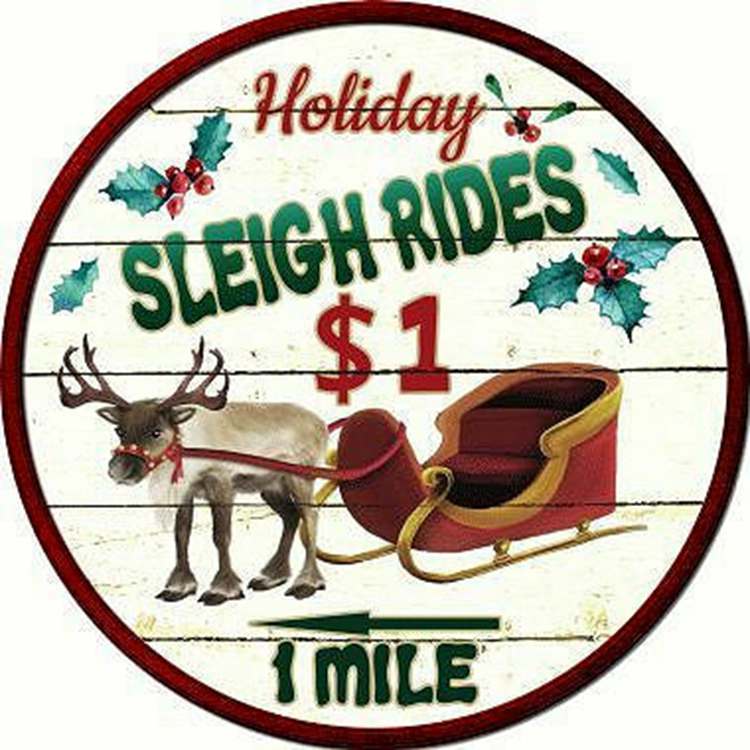 23. Sleigh Ride Vintage Sign