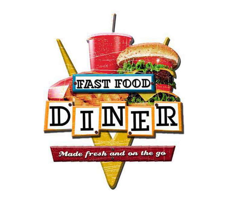 52. Fast Food Diner Metal Sign