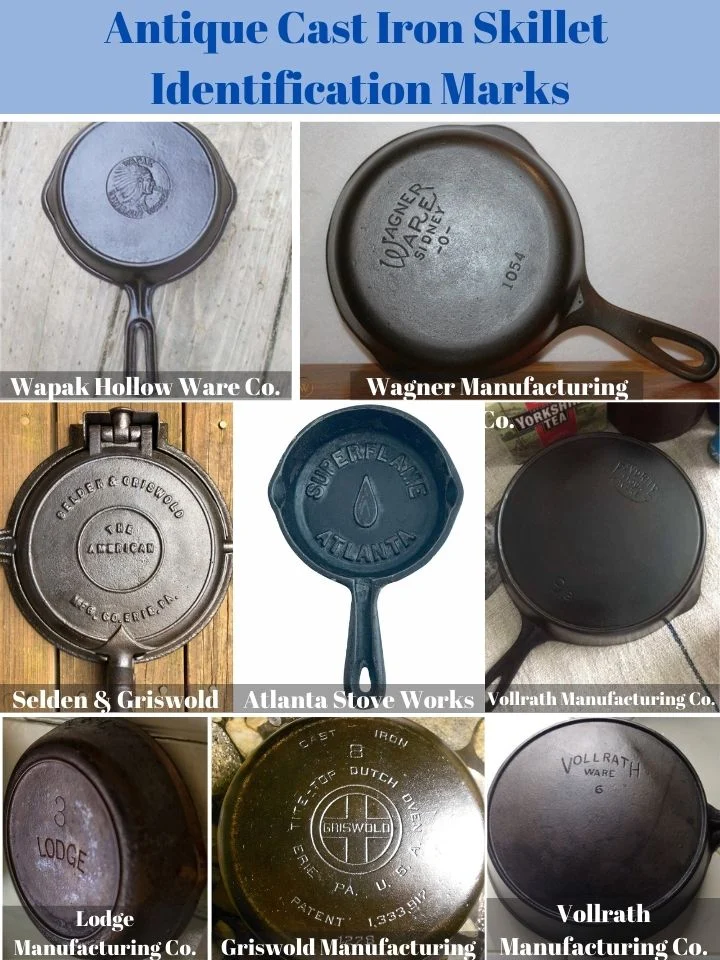 Lot - Antique Unmarked Wagner No. 6 Cast Iron 9 Inch Skillet 0 w/ 2 Spouts