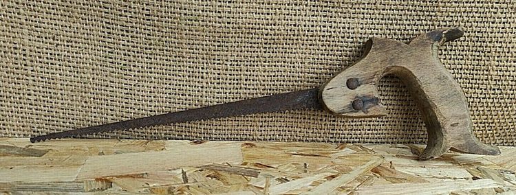 Antique Old Vintage HAND SAW Сollectible Tool Metal Wood USSR 1950s Gift Decor