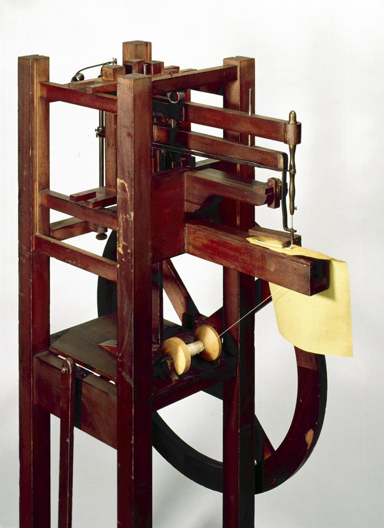 Copy of Barthelemy Thimonnier's chain stitch sewing machine, first invented in 1830