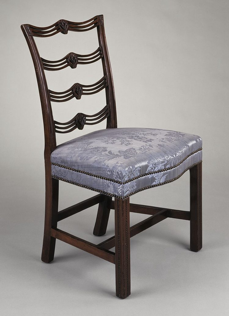 United States, circa 1785 Furnishings; Furniture Mahogany, oak, silk damask