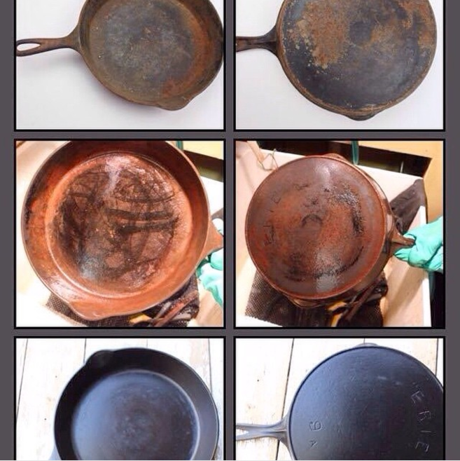 Vintage-Cast-Iron-Guide-Pan-Handler-Cleaning-Process