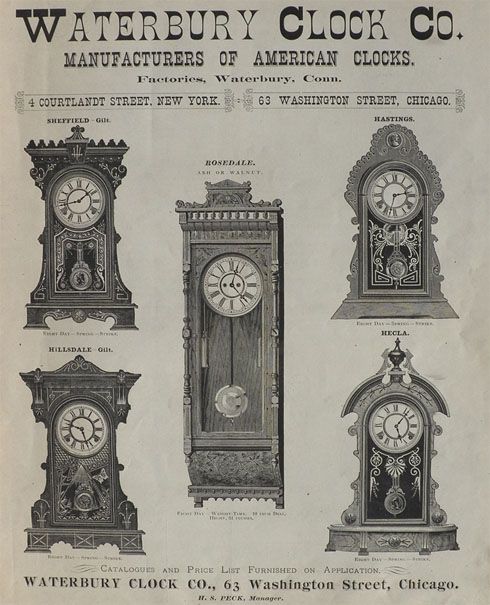 1882 Antique Waterbury Clock Ad
