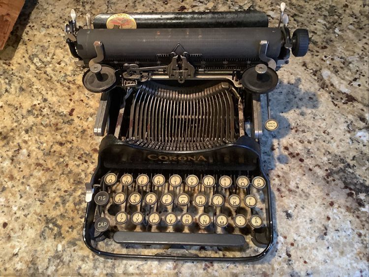 ANTIQUE CORONA FOLDING TYPEWRITER NO. 3 looks like All Parts Working