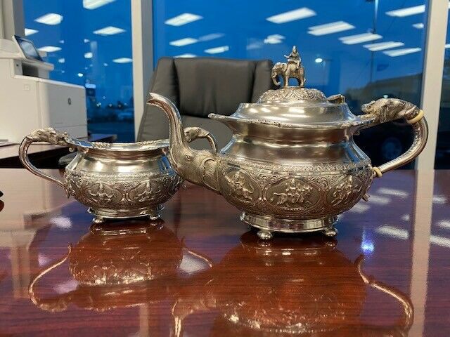 Antique Indian Sterling Silver Teapot