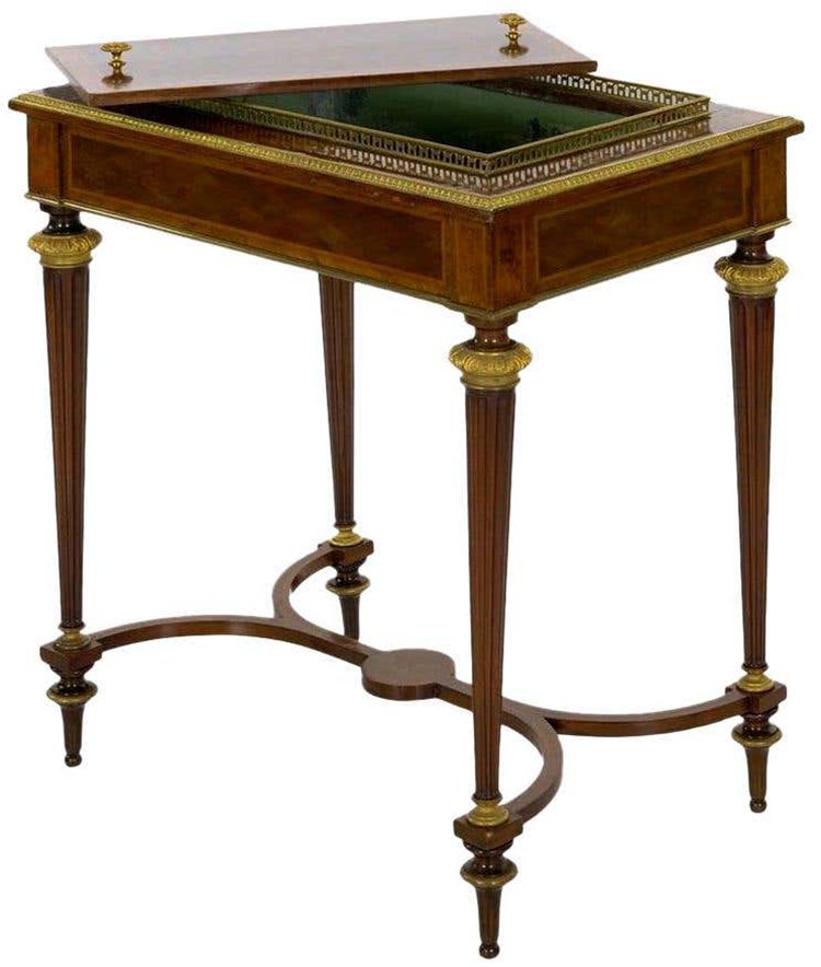 French Marquetry Wine Serving Accent Table by Paul Sormani & Fils