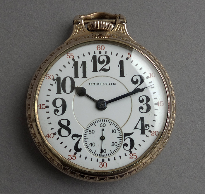 HAMILTON RAILROAD 992 10K Gold Filled Pocket Watch 1936