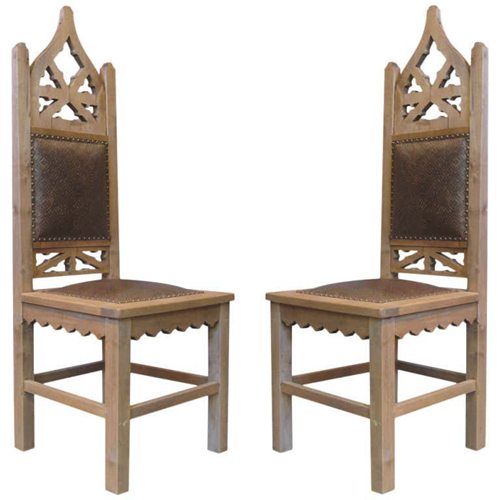 Pair of Tall Gothic Revival Chairs