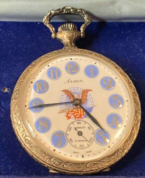 RARE ARNEX KENNEDY JFK & RFK MEMORIAL PRESENTATION POCKET WATCH IN ORIGINAL CASE