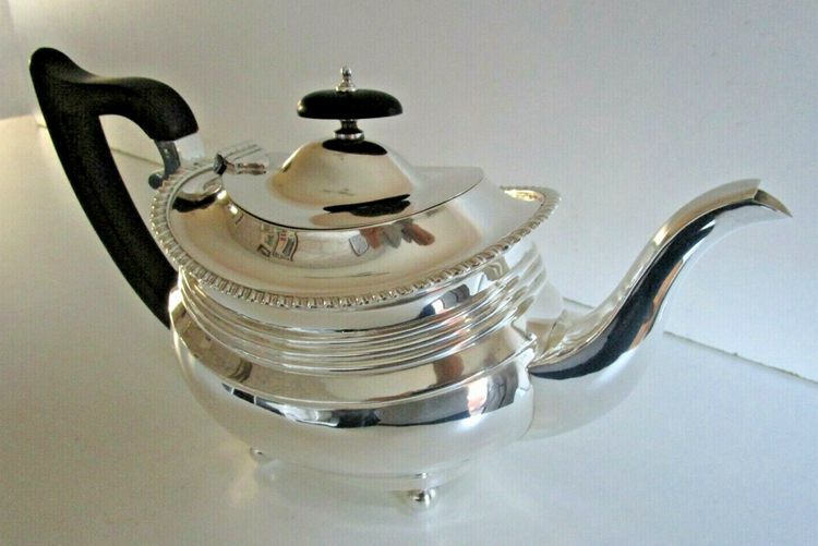 Sterling Silver Teapot, Georgian Style, Hallmarked Birmingham 1915