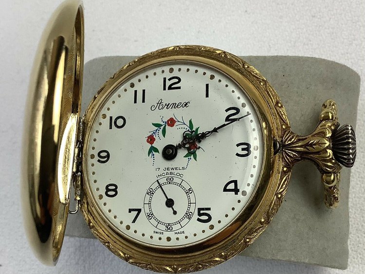 Vintage ARNEX Pocket Watch Incabloc 17 Jewels Swiss