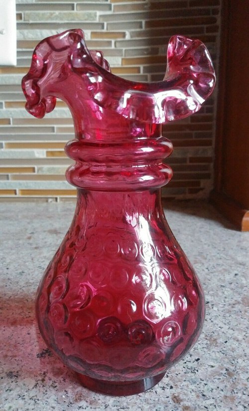 Vintage Antique Fenton Cranberry Glass