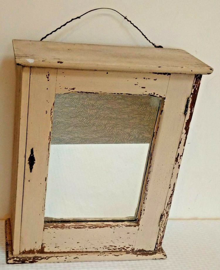 Vintage Antique Primitive Wooden Bathroom Medicine Cabinet Vanity Rustic 21x17x7