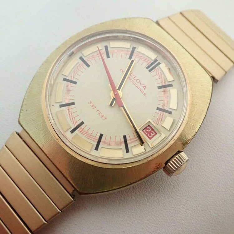 Vintage Mens Bulova Oceanographer 333 Wristwatch Watch