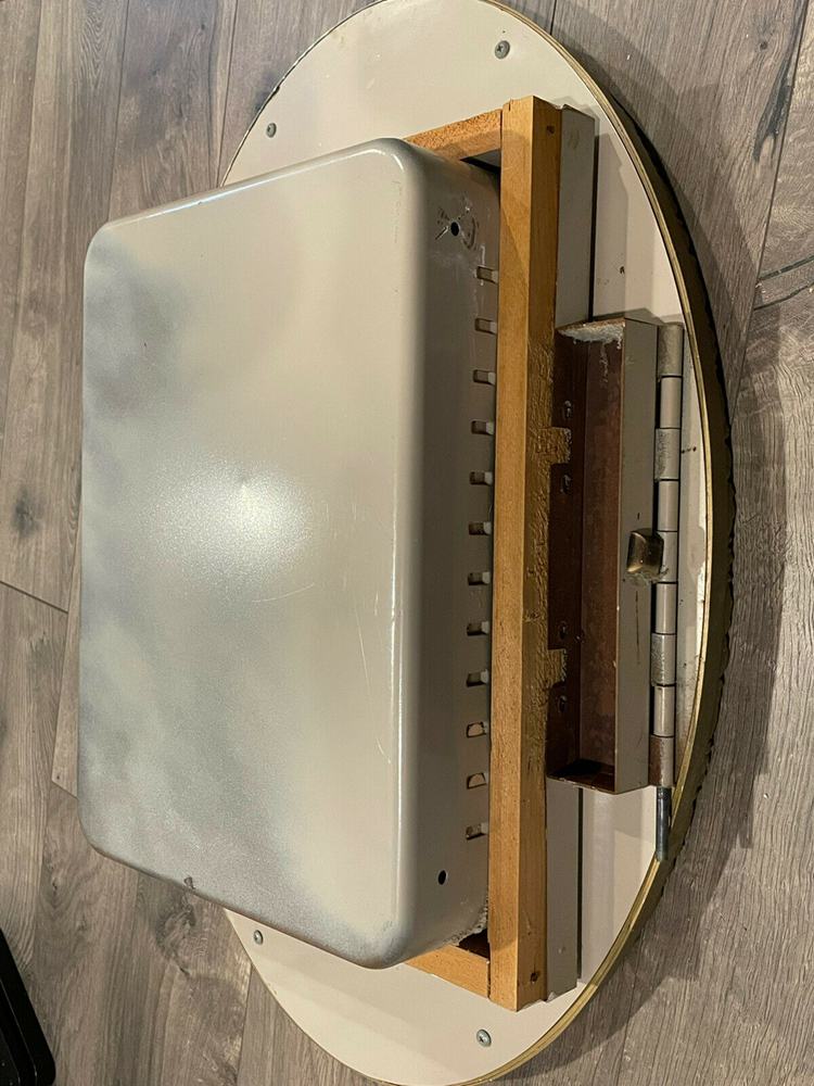 Vintage Sears Gold Gilt Plastic Oval Framed Bathroom Mirror Medicine Cabinet