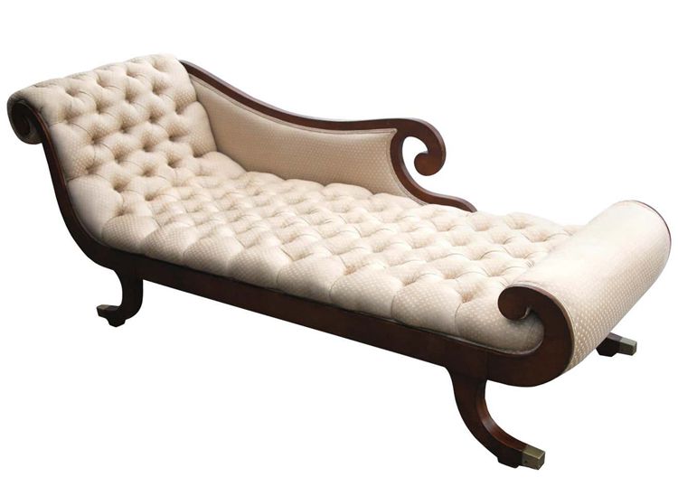 Polstersofa antik Sofa Streifen Chaiselongue vintage Liege Couch Liege Daybett 