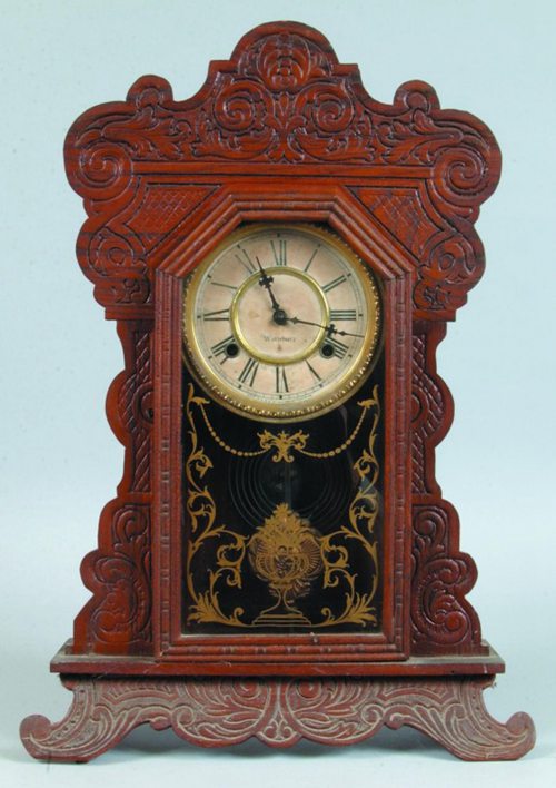 Waterbury “Felix” Oak Pressed Case Shelf Clock
