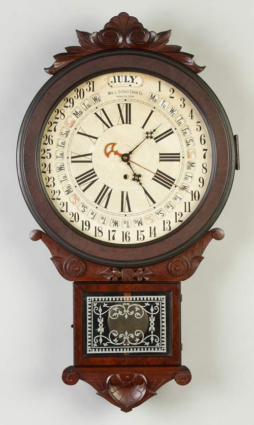 William Gilbert Office Drop Calendar Clock