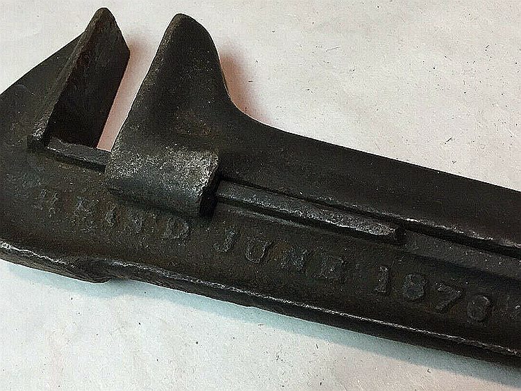 1876 Antique Vintage 10 12 Adjustable Metal Wrench