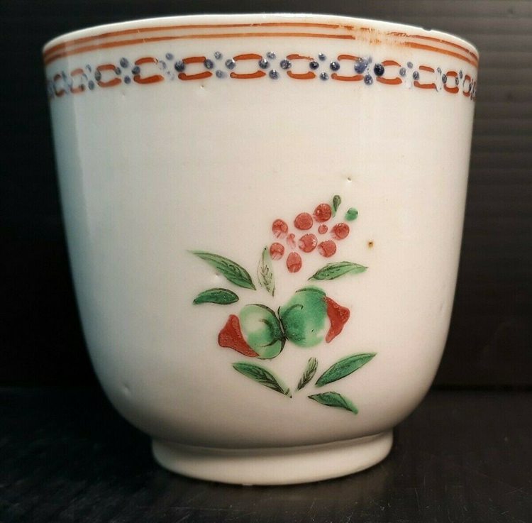 18th Century Chinese Hard Paste Porcelain Coffee Cup American Export