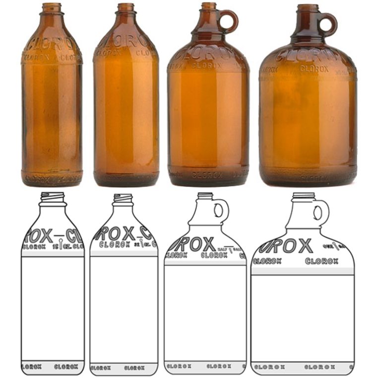 1945 Pint, Quart, Half Gallon and Gallon Bottles