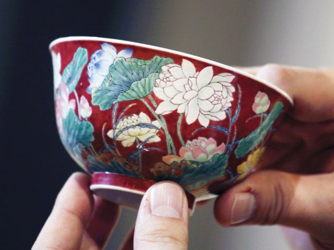 A 17th Century Kangxi era Lotus Flower Blood Red Porcelain Bowl sold for $9.5 million at Sotheby’s