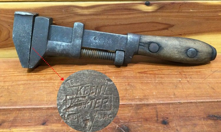 Antique Adjustable Wrench - E.C. Simmons Keen Kutter Black Jack - Solid Bar USA