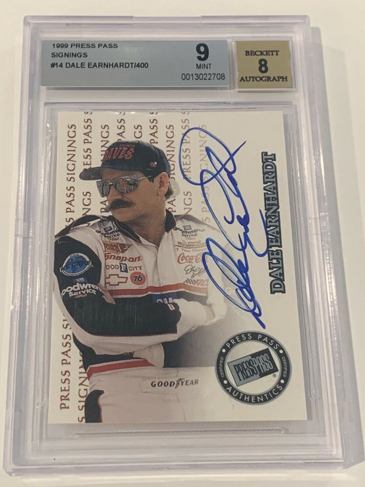 Dale Earnhardt Sr. 1999 Press Pass Signings On Card Autograph