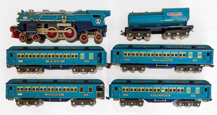 A GROUP OF FIVE VINTAGE LIONEL TRAIN CARS, 8E, 337, 338, 517, CIRCA 1925- 1935, | Simpson Galleries, LLC